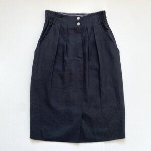 Ronaldus Shamask 100% Linen Skirt, XS/Small, pleated, paper bag waist